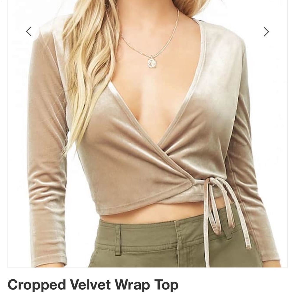 Crop Velvet wrap top